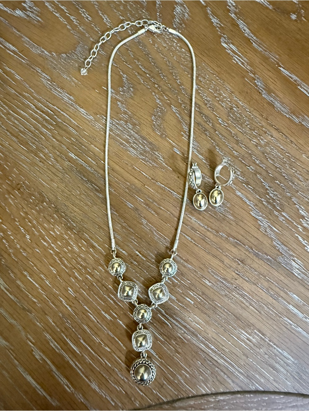 Napier Gold-Tone Oval Drop Necklace and Earrings Set